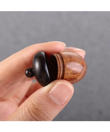 Wooden Travel Pill Case - Solid Wood Mini Pill Organizer | Acorn Shape Sandalwood Capsule Storage for Outdoor Use - Buy Online on GoSupps.com