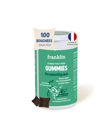 FRANKLIN Food Supplement for Dogs Probiotics Easy Digestion Reinforced Intestinal Flora Natural Active Ingredients All Ages 100 Bites 150g