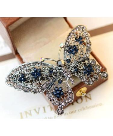 AKOAK Blue Crystal Butterfly Hairpin - Fashion Headwear Barrette Clip - Buy Online on GoSupps.com