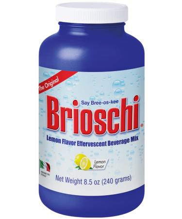 Brioschi Italian Lemon Flavored Effervescent Heartburn, Upset Stomach, Acid Indigestion, 8.5 oz bottle