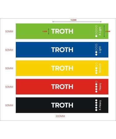 TROTH Resistance Bands Set - Home Gym Strength Training Equipment for Women and Men | Fitness Accessories for Pilates, Squats, Yoga, and Pull-Up Workouts - Buy Online on GoSupps.com