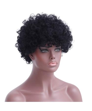 Buy SHIYID Short Afro Wig - Synthetic Black Curly Wig for Black Women | Heat Resistant Fiber | International Shipping - Buy Online on GoSupps.com