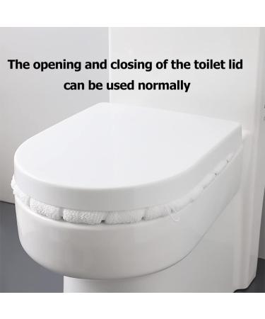 TimeCity 4PCS Warm Toilet Seat Covers Pads | Thicker Winter Bathroom Cushioned Comfort | Stretchable Elongated Washable Seat Pads - Cloud-color - Buy Online on GoSupps.com
