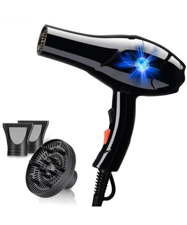 2100W Salon Hair Dryer Professional Negative Ion Blow Dryers 2 Speed 3 Heat Settings with Collecting Nozzle Diffuser for Hair Salon 1.8 Long Cable Overheating Protection for Home or Salon Black Small - Buy Online on GoSupps.com