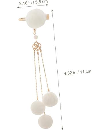 FRCOLOR 1 pair fringe clip womens hair accessories wedding hair barrettes wedding hair accessory shiny pearl hairpin crystal hair barrettes hair clip girl alloy Plush white China - Buy Online on GoSupps.com
