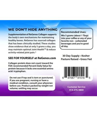 30 Day Supply Collagen Peptides Powder Supplement Hydrolyzed Collagen Unflavored Collagen Protein Gluten Free Kosher (1-Pack) 5.29 Ounce (Pack of 1) - Buy Online on GoSupps.com