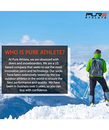 Pure Athlete Wool Ski Socks - Unisex Cold Weather Snowboard Sock - Grey/Blue Large - Buy Online on GoSupps.com