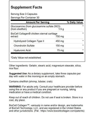 Swanson Glucosamine & Collagen Type II - Joint Health Support, 90 Capsules - Buy Online on GoSupps.com