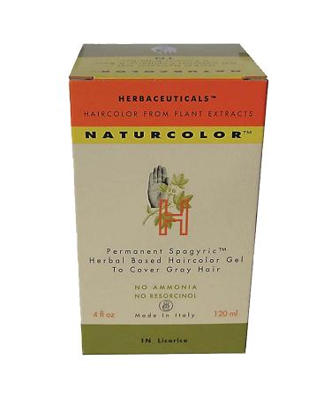 Natural Hair Color - Herbal Based & Permanent - 1N Licorice (4 Fluid Ounces)