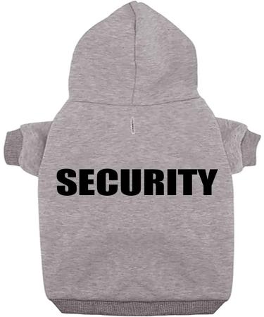 Izefia Dog Hooded Sweater | Security RDC Pet Clothing | Warm Cotton Jacket for Small & Medium Dogs (Gray L) - Buy Online on GoSupps.com