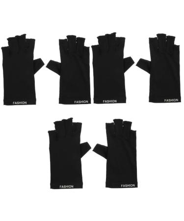 Healeved 3 Pairs Nail Protection Gloves Uv Shield Mittens Manicure Fingerless Gloves Manicure Gloves Protective Gloves Sun Protection Gloves Lamp Hand Covers Anti-uv Protector Nylon Miss