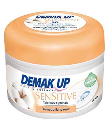 Demak Up Sensitive Tolerance Optimal Impregnated Cotton Pads Eye Makeup Remover Pot of 30 Cotton Pads (pack of 4)
