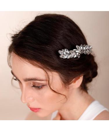 BERYUAN Women Crystal Flowers Hair Comb Teardrop Rhinestone Hair Comb for Wedding Women and Girls Hair Comb Slide Bride Hair Accessories for Brides Bridemaids (AB) - Buy Online on GoSupps.com