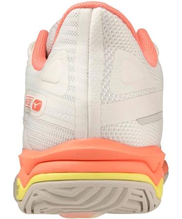 Mizuno Women's Wave Exceed Light 2 Tennis Shoes - 38 EU - White/Coral - Lightweight & Comfortable for Optimal Performance - Buy Online on GoSupps.com