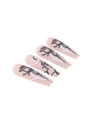 Vatocu Matte False Nails - Long Nude Press-On Acrylics with Floral Design | 24 Piece Set for Women & Girls - Buy Online on GoSupps.com