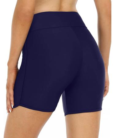 Plus Size Women's Swimming Trunks - Transparent Bikini Beach Shorts & Boards Shorts in Dark Blue XL - Buy Online on GoSupps.com