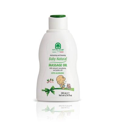 Baby Natural Massage Oil Light Scent Baby Oil With Almond Macadamia and Jojoba Oils 99.7% Natural Origin Made in Italy Hypoallergenic Dermatologist Tested 6.76 oz.