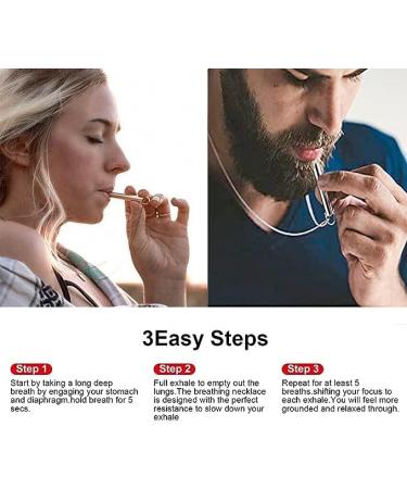 Breathlace Quit Vaping Necklace - Stress Relief Anapana Breathing Necklace for Women Men (2PCS Black & Silver) - Buy Online on GoSupps.com