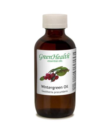 GreenHealth Wintergreen Essential Oil 100% Pure & Natural - 4oz - Amber Glass Bottle with Child Resistant Cap
