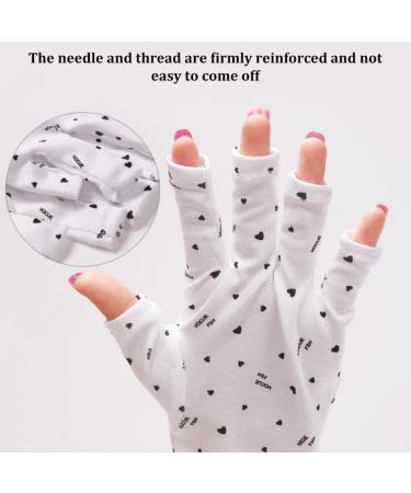 Moisturising Gloves UPF 50+ Manicure Gloves Anti UV Shield Gloves for Gel Nail Lamp Nail Art Fingerless Glove for Manicure Dryer Long 11.5x40 cm - Buy Online on GoSupps.com