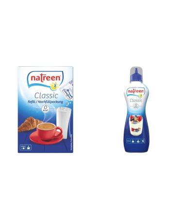 Natreen sweetener Classic/Fine Sweet Refill 1500 pieces (96 g) & sweetener Classic fine sweet liquid 250 ml (1x 250 ml) bundle with classic fine sweetness