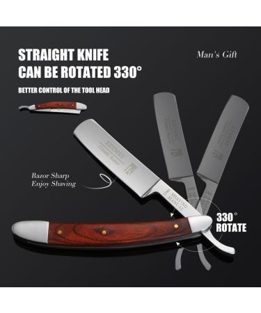 Premium Straight Razors for Men | Complete Straight Edge Shaving Kit with Wooden Handle & Strop | Perfect Gift - Buy Online on GoSupps.com
