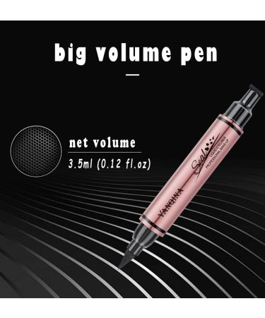 Jumbo Volume Liquid Eyeliner Stamp and Liquid Liner - 2 in 1 Black Waterproof Winged Cat Eye Makeup Tool - Buy Online on GoSupps.com