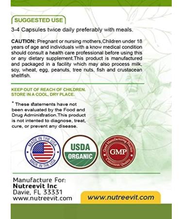 NutreeVit 100% Organic Powerful Superfood Formula - Immune System Booster Energy Pills with Moringa Spirulina Wheatgrass and Kelp - 200 Count Bottle 200 Count (Pack of 1) - Buy Online on GoSupps.com