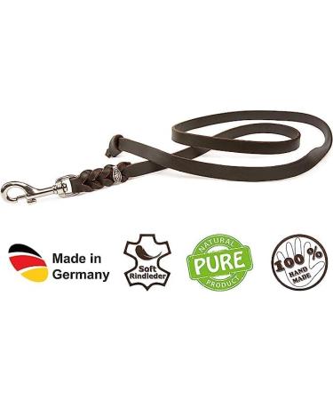 Copcopet Premium Cowhide Dog Leash - 10m x 12mm Cognac Soft Drag Line with Chroma Carabiner - Braided Leather Dog Accessories Made in Germany - Buy Online on GoSupps.com