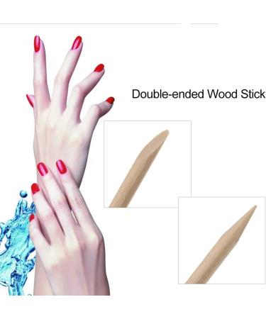 Walmeck 100PCS Nail Art Wood Sticks Wooden Cuticle Remover Pusher Manicure Pedicure Tool Disposable - Buy Online on GoSupps.com