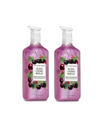 Bath and Body Works Black Cherry Merlot Deep Cleansing Hand Soap (Pack of 2) Cherry 8 Fl Oz (Pack of 2)