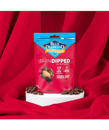 Blue Diamond Almonds Double Dark Chocolate Thin Dipped Snack Nuts 4 oz (Pack of 2) Bundle With a Snack Scout Lunch Bag - Buy Online on GoSupps.com