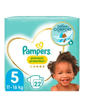 Pampers Baby Nappies Size 5 (11-16 kg) Premium Protection Junior 22 Nappies New 22