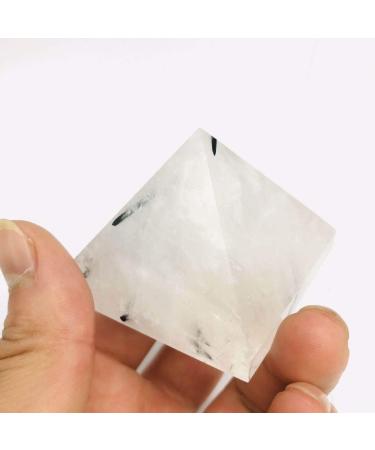 FEECOZ 1pc 7 Natural Black Tourmaline Quartz Crystal Pyramid - 50mm Energy Ornaments for Home & Healing - Buy Online on GoSupps.com
