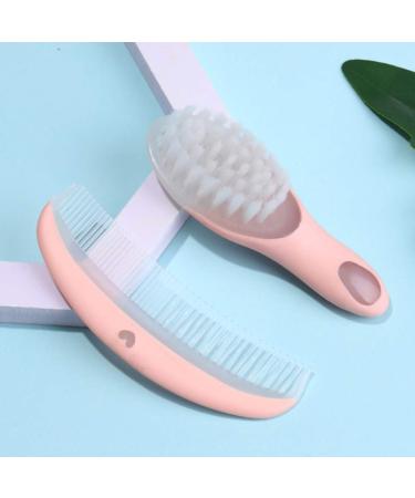 Baby Hair Brush and Comb Set - Scalp Massager Brush for Cradle Cap - Pink - Buy Online on GoSupps.com
