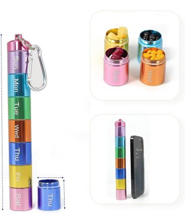 Rainbow Metal Pill Organizer - Compact & Durable 1 PCS Medicine Organizer for Travel - International Shipping Available - Buy Online on GoSupps.com
