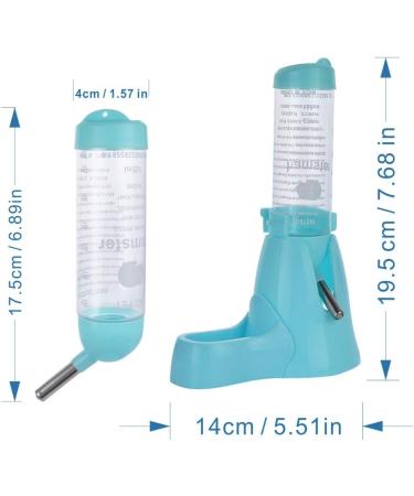 MOACC 125ML Hamster Water Bottle with Stand - Automatic Feeder & Dispenser | No Drip Plastic Hanging Holder for Small Animals - Blue - Buy Online on GoSupps.com