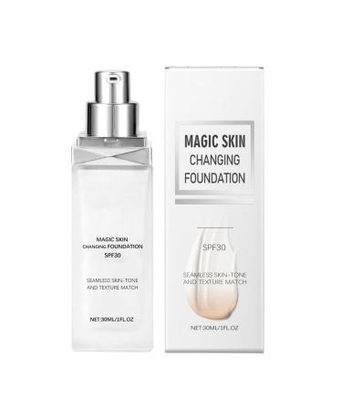 Skin-Changing Foundation Makeup | Automatic Skin-Correcting Makeup | SPF 30 Moisturizing Coverage Cream Natural Base for a Radiant Lightweight Face for Women Daily Use