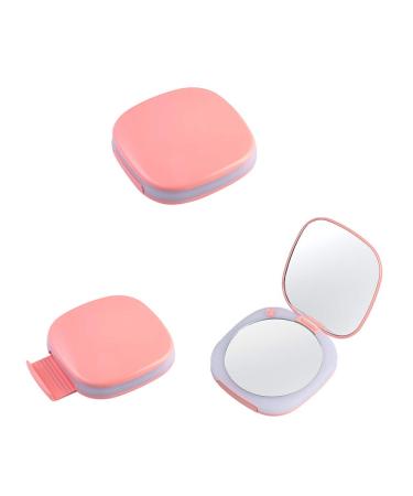 Yixin LED Travel Makeup Mirror 1x/5x Magnification Portable Compact  Small 3.5  Wide Illuminated Folding Mirror Daylight LED-Travel Mirror USB Charging can be Put in Pocket Wallet Handbag(Pink)