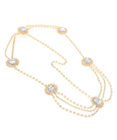 Beatifufu Gothic Hair Chain Hair for Highlighting Hair Bands for Womens Hair Wedding Party Hair Accessories Hair Tassel Bride Headpieces for Wedding Women Hair Accessories Tiara Alloy 24x3x0.8cm Golden