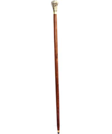 Medieval Replicas 37.4'' Brass Handle Walking Cane in Natural Wood - Elegant and Sturdy - Buy Online on GoSupps.com