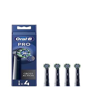 Oral-B per cross action brush heads for electrical toothbrushes 4 pieces of black 1 unit (Lot de 4) pack with 4 units-black