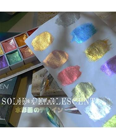 12-Piece Shimmer Solid Watercolor Nail Paint Set - Metallic Powder for Nails - Buy Online on GoSupps.com