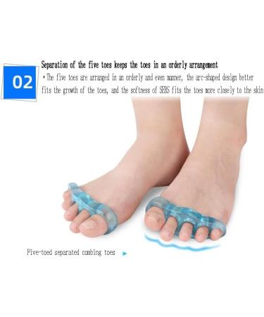 DEAVER Five-Finger Hallux Valgus Divider Separators for Overlapping Toes Gel Silicone Straightener Corrector Spreader Spacers Crooked ToesCorrection B 4 double pack - Buy Online on GoSupps.com