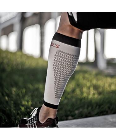 Calf Compression Sleeves for Legs | Shin Splints Relief Socks for Men & Women | Sports Injury Recovery & Pain Relief | Large Black Calf Guards - Buy Online on GoSupps.com