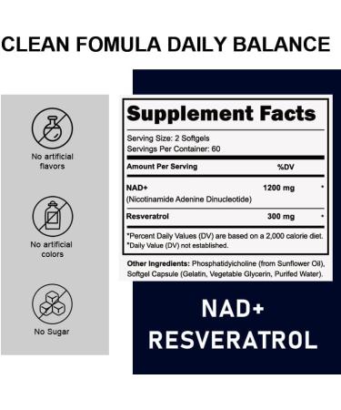 VYHTHV 120-Count NAD+ Supplement Capsules with UV Protection | Daily Vitality Suitable for Men and Women - Buy Online on GoSupps.com