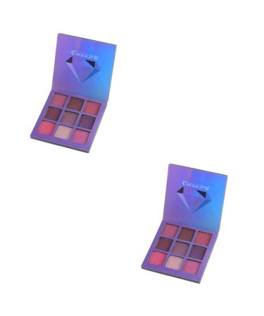 Mipcase 2pcs 9 Eyeshadow Makeup Glitter Eyeshadow Long-lasting Eyeshadow Paillette Eyeshadow Metallic Eye Shadow Palettes Eyeshadow Powder Mattes Eyeshadow Sequins Purple Flash 1 Count (Pack of 1) Purplex2pcs