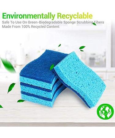Qseenlnoy 12Pcs Brite Non-Scratch Scrub Sponge Cleans Fast Without Scratching Stands Up to Stuck-on Grime Blue - Buy Online on GoSupps.com
