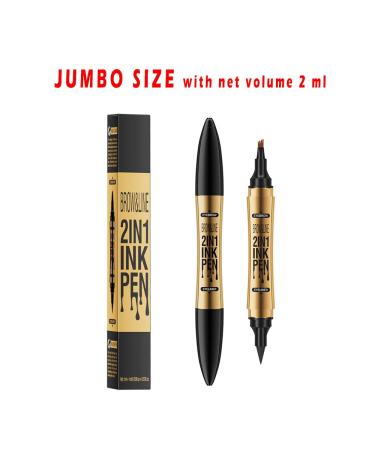 Jumbo Eyebrow Microblading Pen by Linble - Dual-ended Liquid Brow Marker for Hair-like Strokes in #02 Deep Brown - Shop Internationally - Buy Online on GoSupps.com