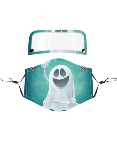 ZLUU 5PCS Halloween Adults Protective Face Mask Personalized Patterns Face Cover Safe Skin Friendly Face Sheild Washable Reusable Halloween Adult Reusable Protect Face Mask with Detachable Eyes Shield - Buy Online on GoSupps.com